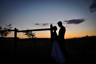 Esküvő fotó naplemente